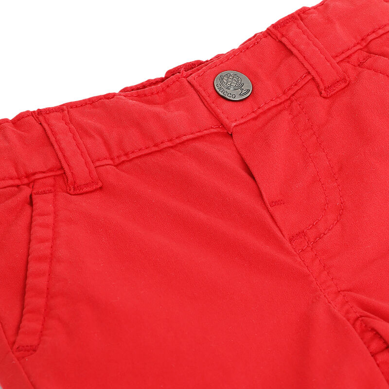 Boys Medium Red Solid Shorts image number 2